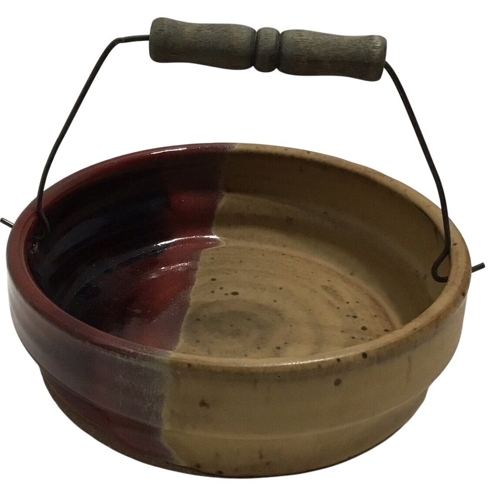 Signed Stoneware Pottery Dish With Handle Glaze Add To Your Pottery‎ Collection